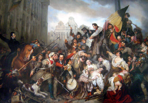 Episode des Journées de septembre 1830 sur la Place de l'Hôtel de Ville de Bruxelles - Gustave Wappers, 1835